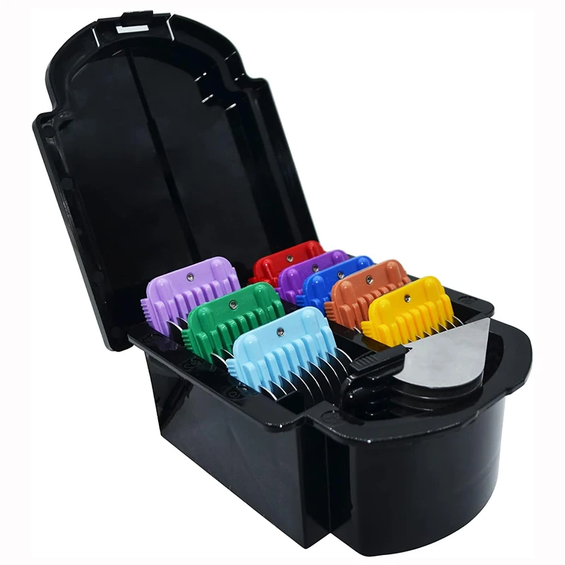 9PC Animal Stainless Steel 9 Color Guide Comb Set for Most Oster/Wahl/Andis Detachable Clippers
