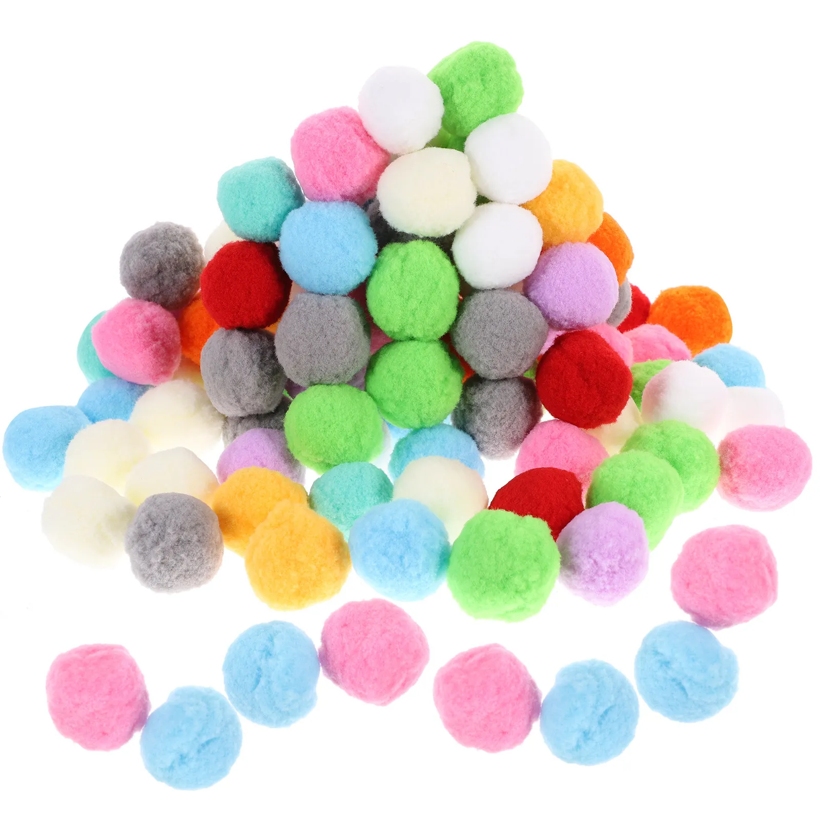 

100Pcs Polyester Pom Poms for DIY Clothing Hats Jewelry Accessories Craft Decor Supplies Multipurpose Sewing Costume Materials