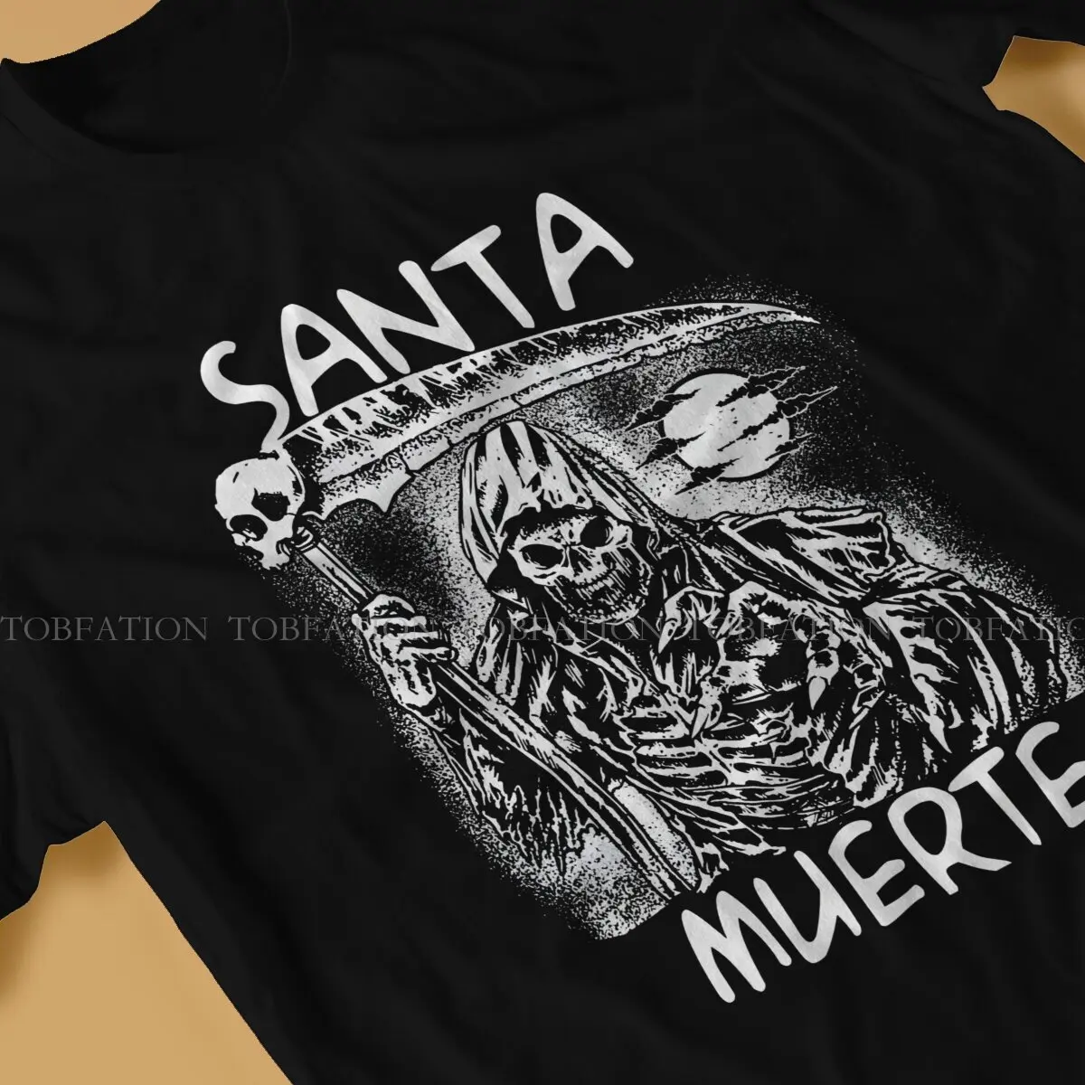 Saints Death Angry Skeletons Casual TShirt Santa Muerte Printing Tops Comfortable T Shirt Men Tee Special Gift Idea