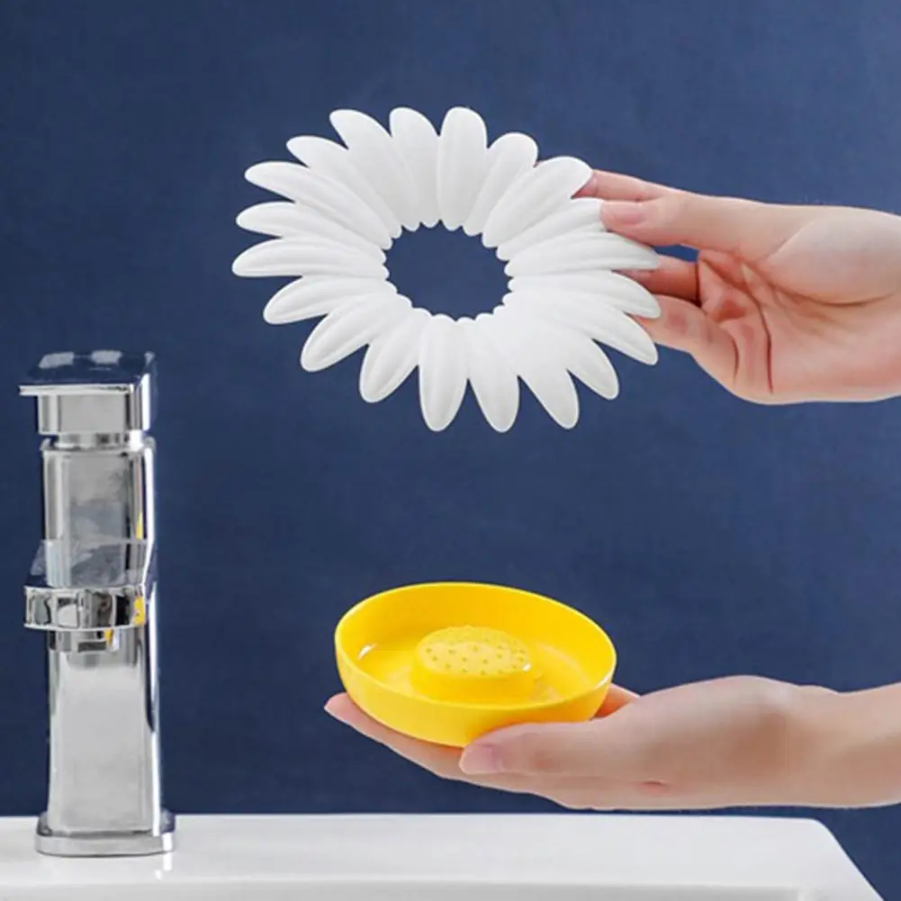 Detachable Soap Tray Effective Drainage Soap Tray Efficient Drainage Soap Tray Chrysanthemum Shape Soap Dish for Bathroom