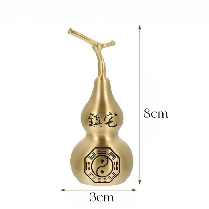 Ornaments Pure Copper Gourd Feng Shui Decoration Lucky Office Living Room Wu Lou Decoration Home Office Statue Artwork Ornaments