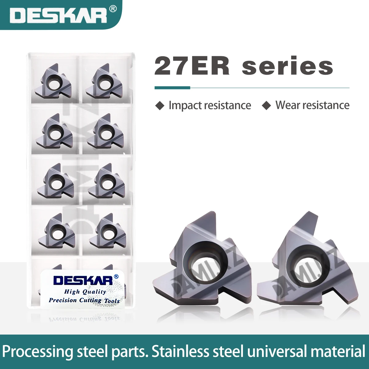 

Threading Insert 27ER 8.0ISO LDA Universal Material Inserts 27ER 8TR LDA CNC Lathe Machining Center T-shaped Thread Tooth Blades