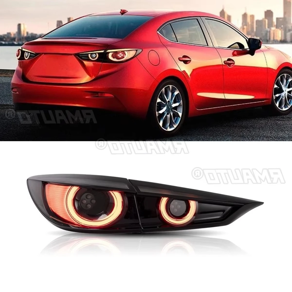 

For Mazda 3 Axela 2014-2019 Left Right Rear LED Taillight Taillamp Tail Lights Assembly Wide Light Corner Lamp