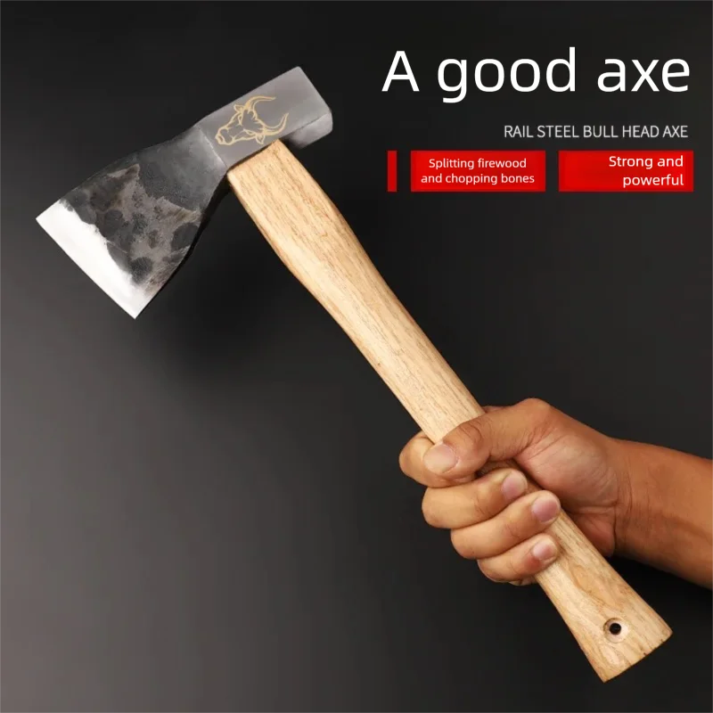 Bone cutting axe for butchers, specialized for cutting large bones of cattle and sheep, multifunctional household rail steel axe