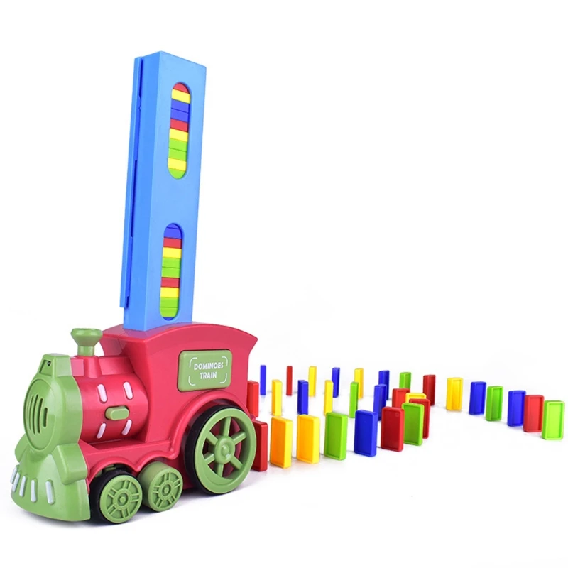 Electric Train Dominos Block Toy Montessori Tiles Game Disassembled Interactive Educational Stacking Toy Funny Baby Gift