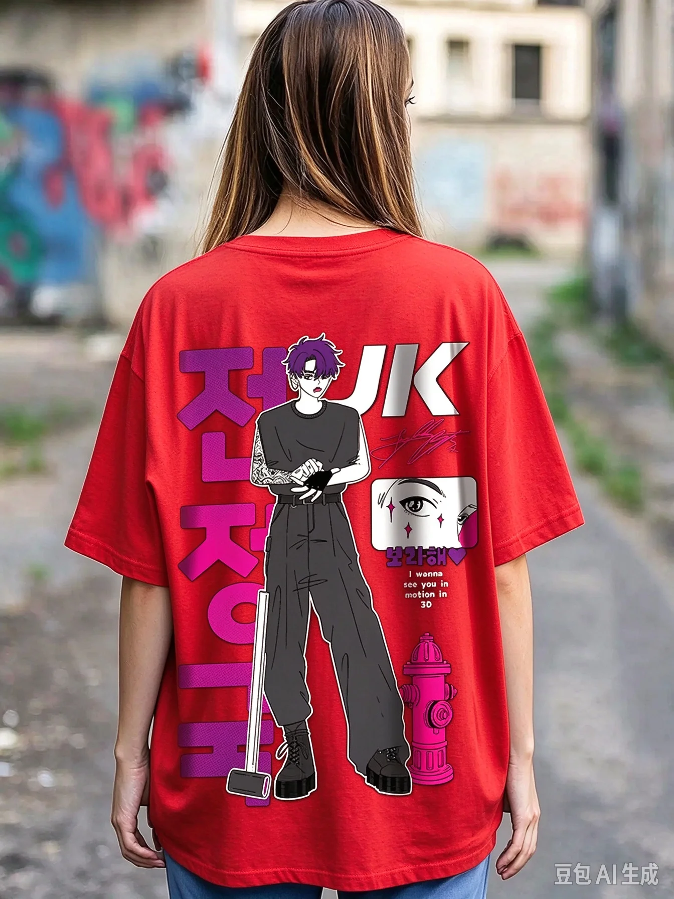 2026 Jungkook JK Anime Graphic T Shirt  Fans Short Sleeve Tee Men Women Streetwear Back Print T-shir