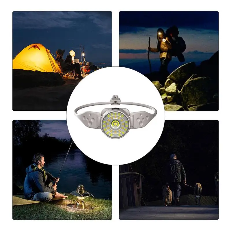 LED Headlamp Bright Headlight For Fishing 5 Modes Waterproof LED Flashlight Lightweight Angle Adjustable Running Headlamp For