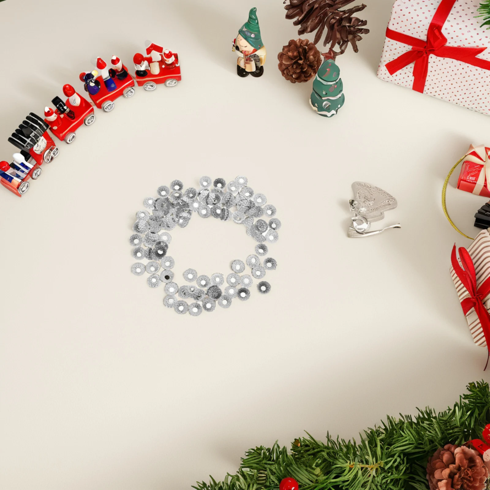 

100pcs Christmas Ball Cap Accessories Ornament Hangers Caps Diy Decorations Tops Hat Round Xmas Tree Toppers Holiday Projects