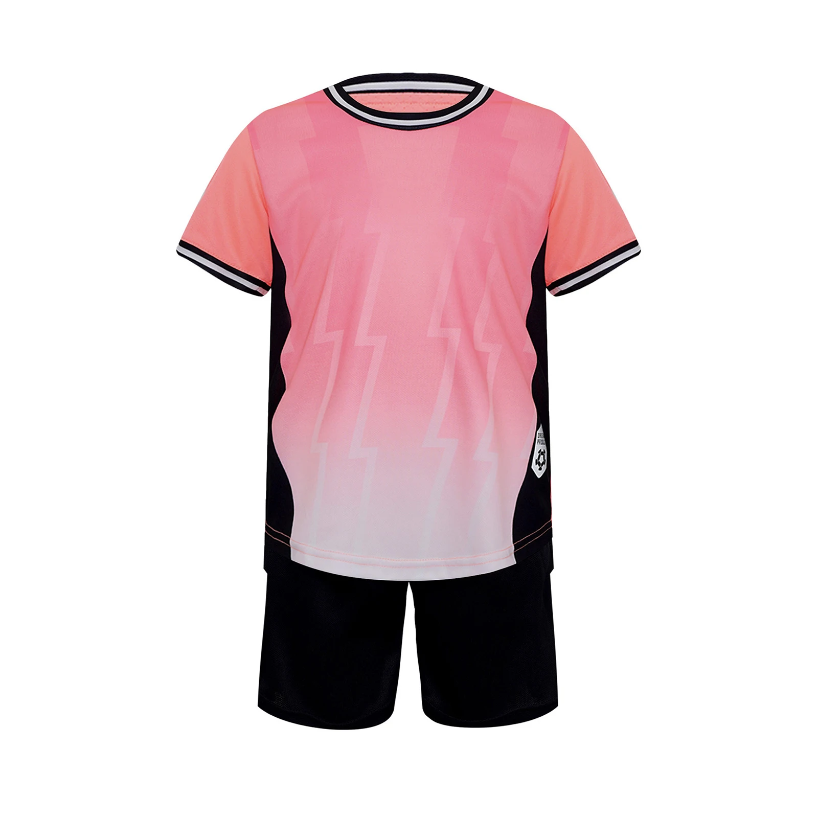 Kids Boys Football Training Uniform Sports Tracksuit Short Sleeve Soccer Jersey T-shirt with Drawstring Elastic Waistband Shorts