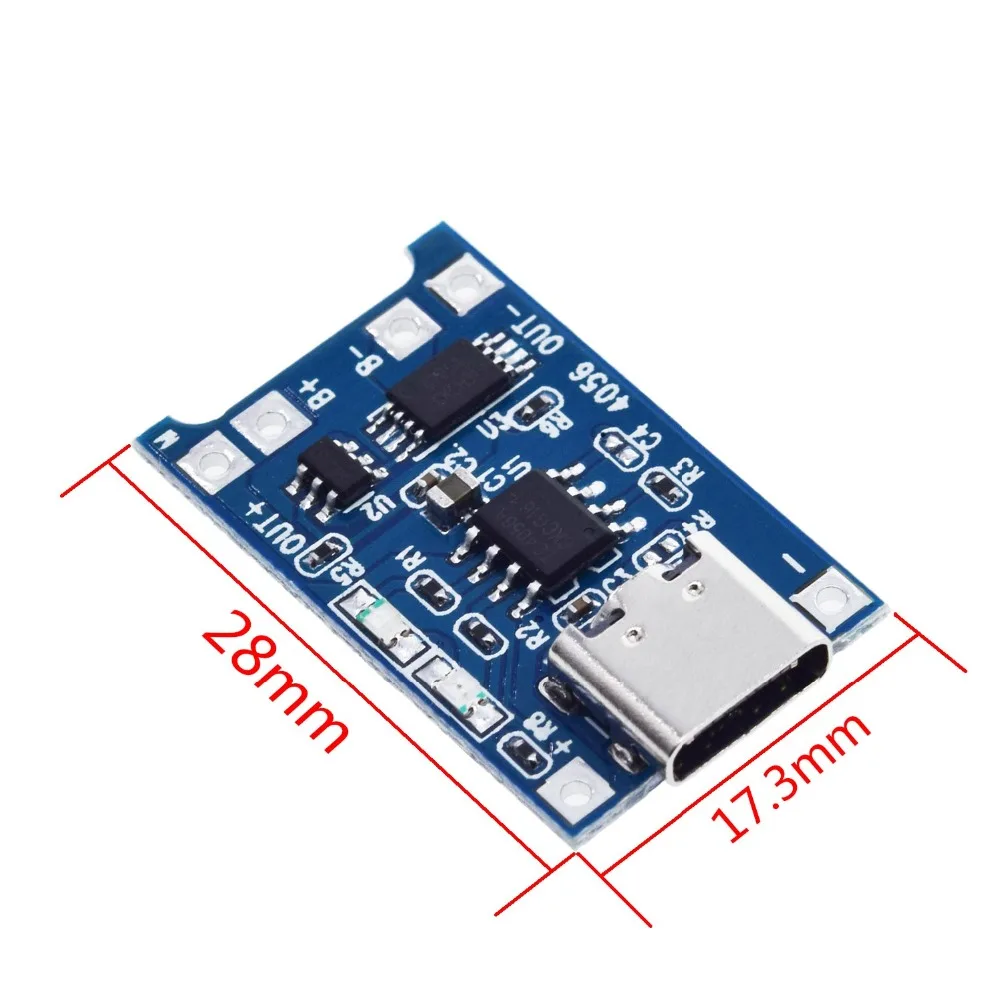 5PCS 5V 1A Type-c USB 18650 Lithium Battery Charging Board Charger Module+Protection Dual Functions TP4056