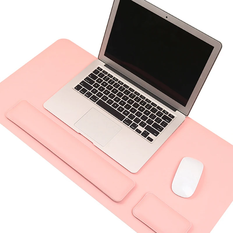 1pc Double-sided Leather Mouse Pad Desk Mat Keyboard Wrist Pad Wrist Rest Wrist Support Computer Office Palm Wrist Rest Desk Pad