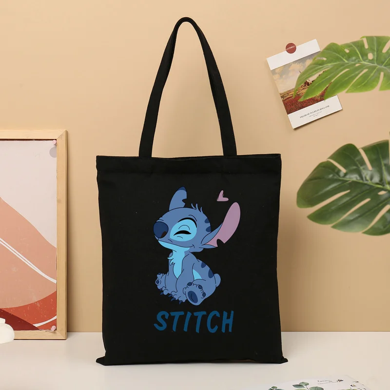 Disney Lilo & Stitch Borsa carina da donna Borsa tote Borsa Shopping di grande capacità per borse a tracolla da ragazza Borsa da viaggio femminile