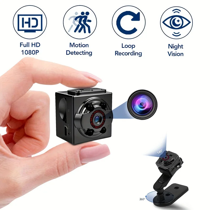 Mini Camera HD 1080P Portable Compact Camera with Night Vision and Motion Detection For Indoor and Outdoor Home Security Camera