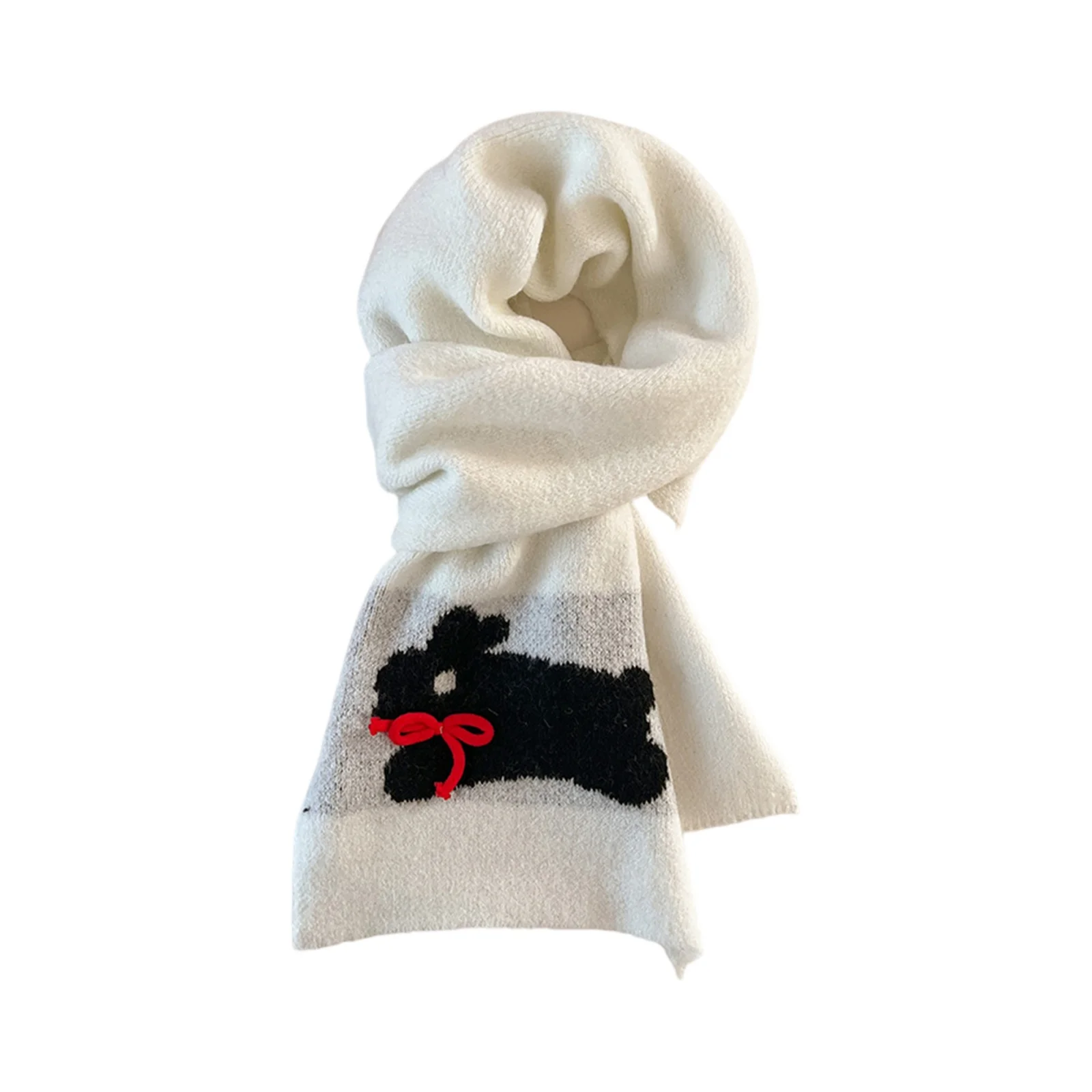 اليدوية فراشة عقدة الكرتون الكلب وشاح المرأة شتاء دافئ محبوك الصوفية تقليد الكشمير الرقبة أدفأ النمط الكوري