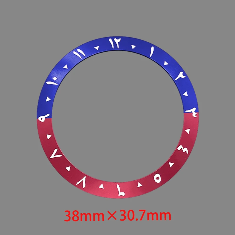 Mod 38 مللي متر مشطوف الألومنيوم الحافة إدراج خواتم ل SUB SRPD GMT SKX007 SKX009 ساعة حافظة NH35 NH36 حركة ساعات رجالي تجديد جزء