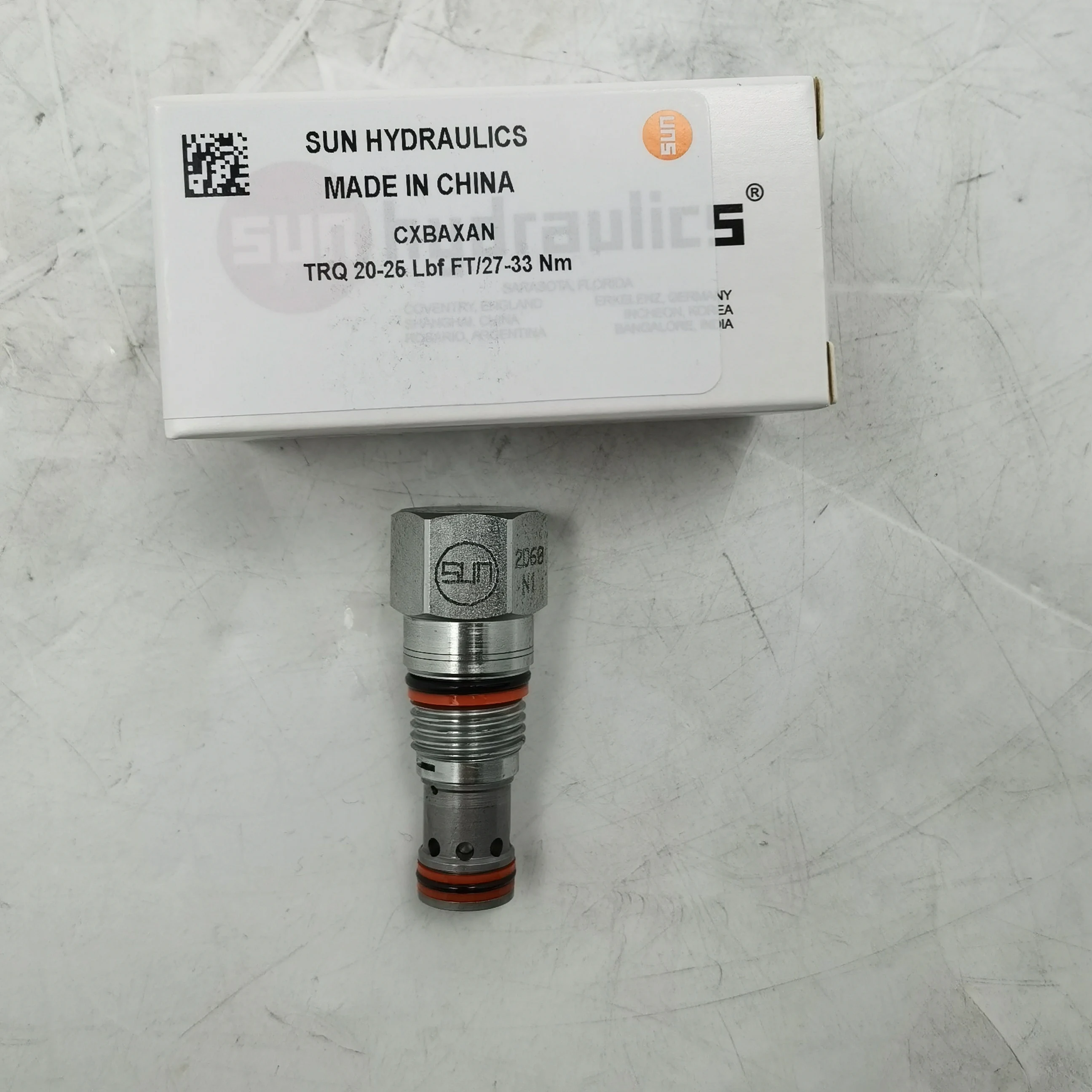 SUN hydraulics made in china CXBAXAN TRQ20-25 Lbf FT/27-33 Nm hydraulic valve parts