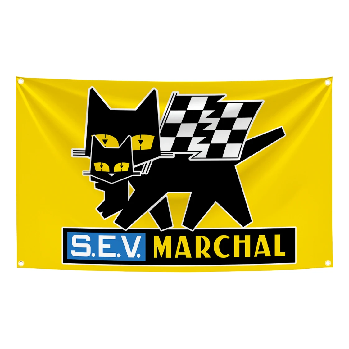 Classic SEV Marchals Racing Car Flag Tapestry Polyester Digital Printing Banner for Garage Wall Art Out Door Decoration