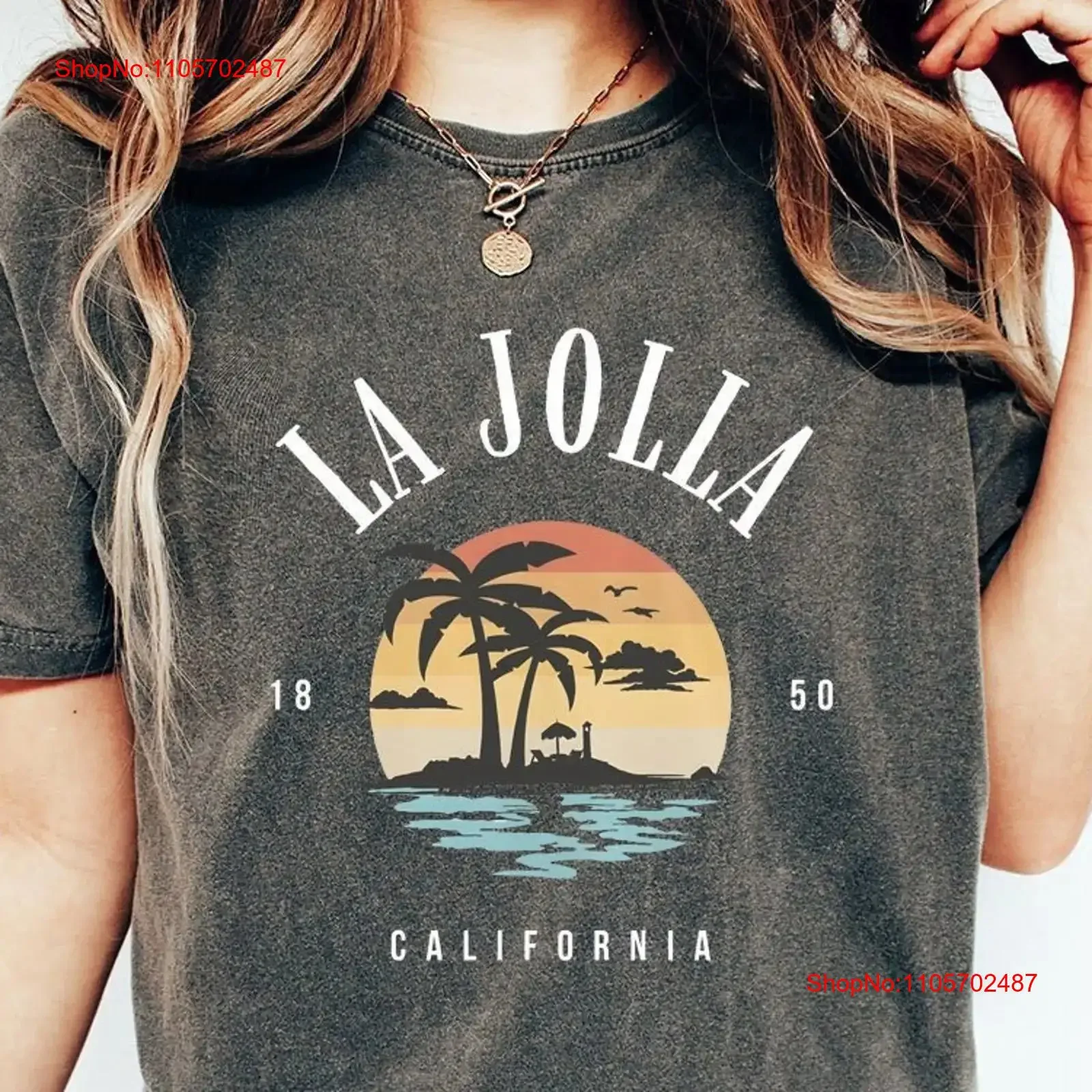 La Jolla T Shirt Summer California Retro Beach Lover Vibes vintage Washed Slightly Stylish designer clothes Versatile