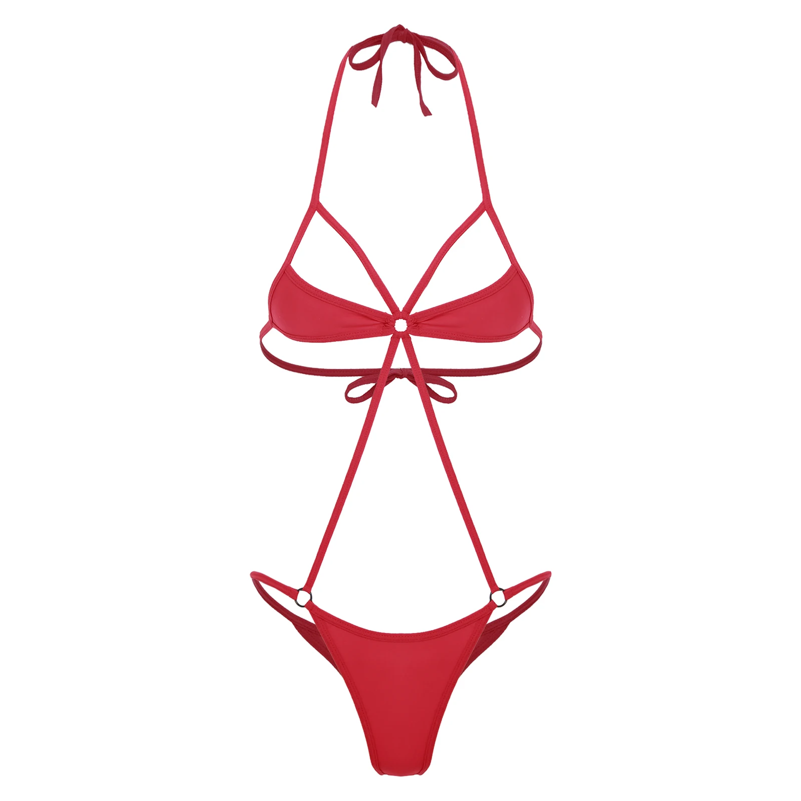 Costume da bagno donna micro bikini body scava fuori mini reggiseno halter backless T-back body costumi da bagno costume intero