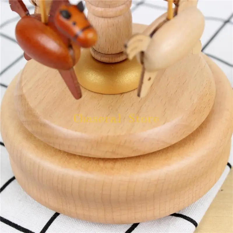 E7CE CLOCKWORK Musical Box Toy Wooden Music Box Music Carousel DECARE DELLA delicata Desktop Decor Regalo per l'anniversario