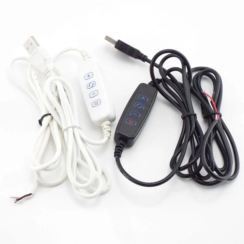 USB Port Power Supply Cable DC 5V 2pin 3pin Wire Extension Cord Line Color Control for LED Light Chips Dimmer Dimming