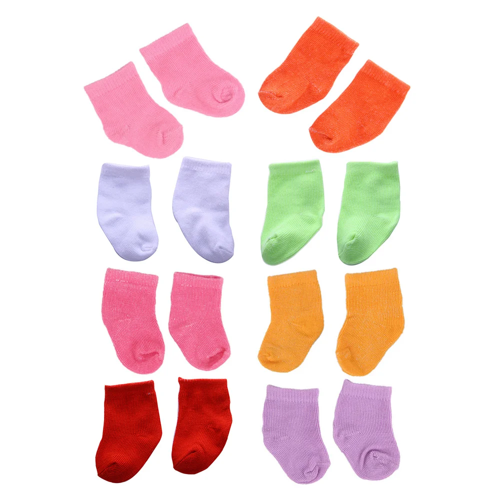 8 Pairs Socks Baby Clothes Accessories Pretend Play Dollhouse Mini Toys Decor Photo Props Halloween Newborn