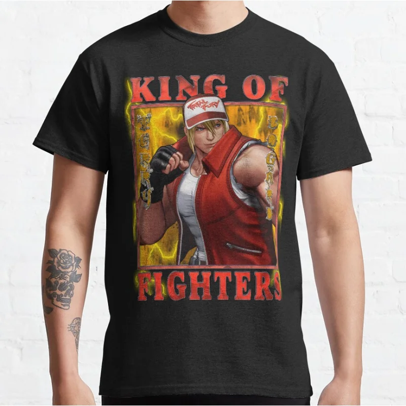 Legendary Hungry Wolf Terry Bogard KOF King of Fighters 80s Video game Retro fighting videogames T-shirt Large size Adult Tops