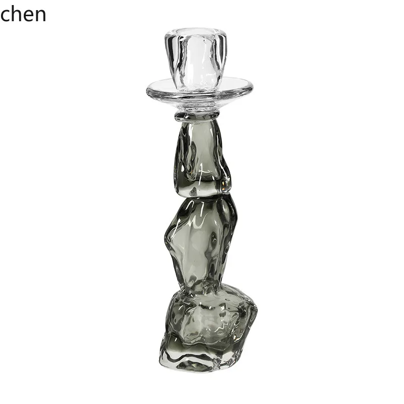 

Zml glass candlestick - elegant decorative piece for villa living room, coffee table, or dining table