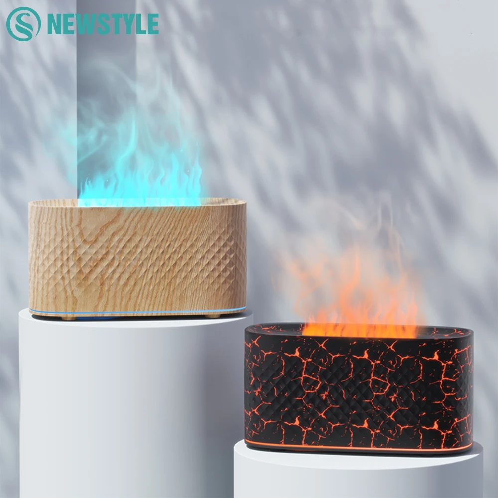 

Ультразвуковой диффузор эфирного масла 2-в-1 и красочное пламя, ночные огни, тонкий водяной туман, USB-увлажнитель воздуха для домашнего офиса, подарок