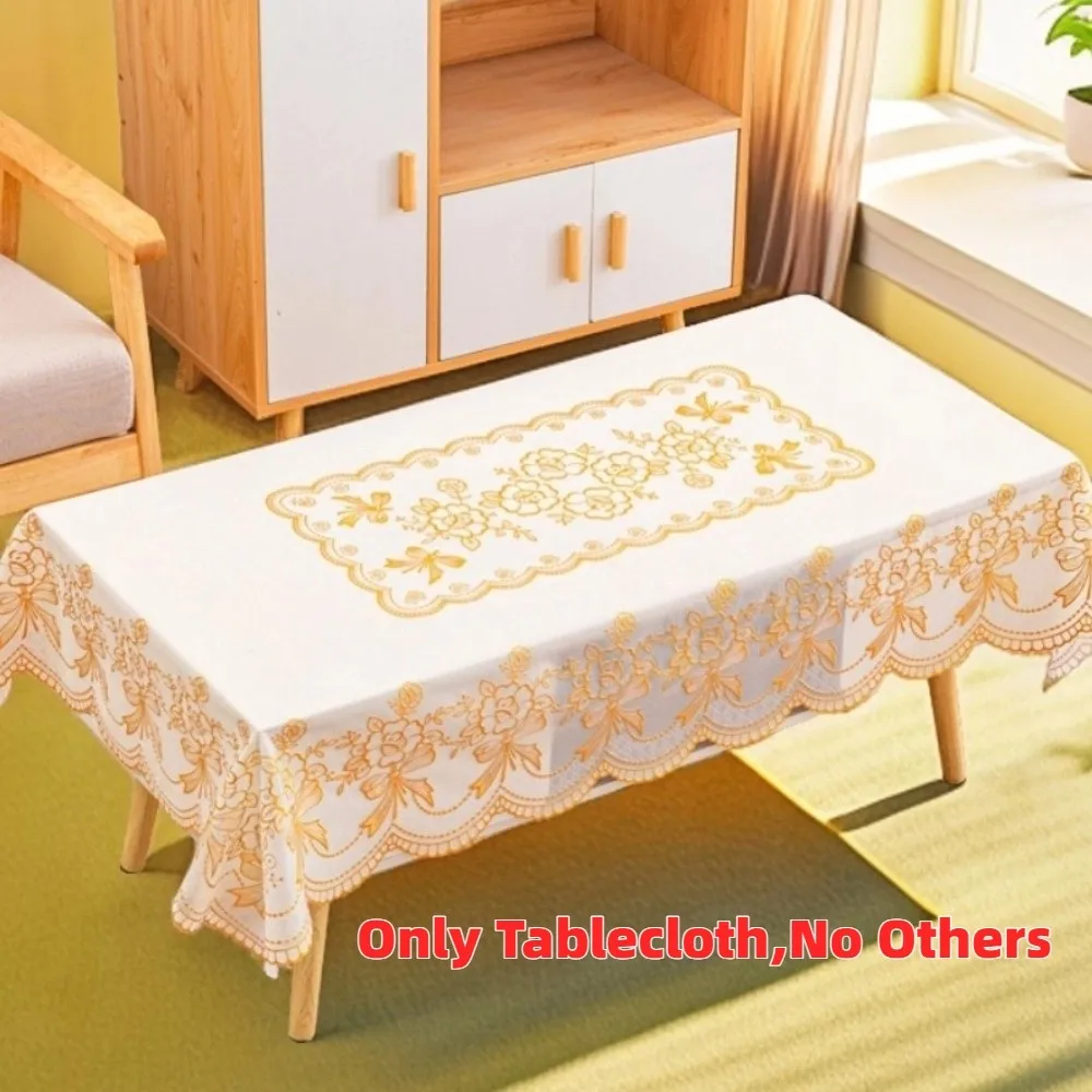 

Rectangular Gold-embossed Tablecloth Smooth Party Supply Table Cover Cloth 135*180CM Wear-resistant Desk Protection Cover Gifts