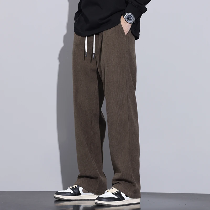 

2023 Autumn/Winter New Thick Boys' Casual Pants Loose Pants Men's Fashion Trend Wide Leg Pants Elastic Waist