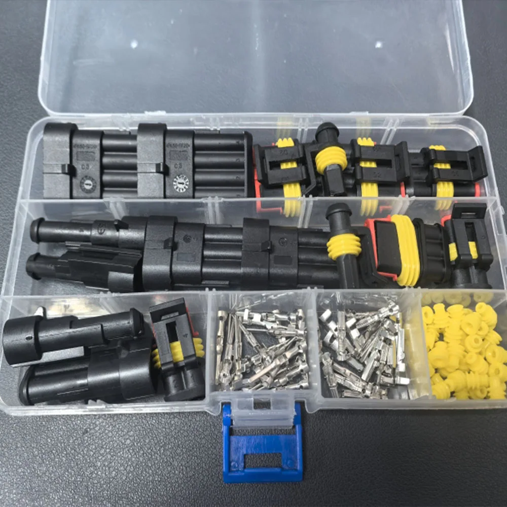 

96 шт., комплект электрических разъемов, водонепроницаемые клеммы для электрических разъемов, 1/2/3/4-контактный разъем автомобильного электрического провода