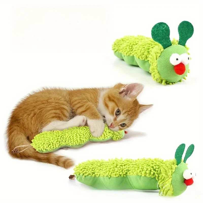 Caterpillar Shape Cats Catnip Toys with Insect Gall Fruit Home Pet Soothing Interactive Products Bite Resistant Cat Kicker Toys