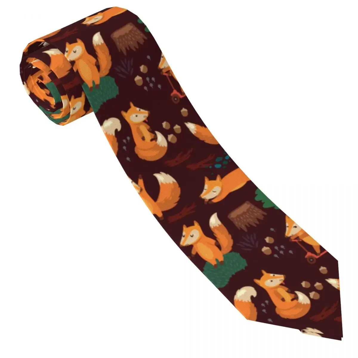 Mens Tie Slim Skinny Cute Little Fox Necktie Fashion Free Style  for Party Wedding