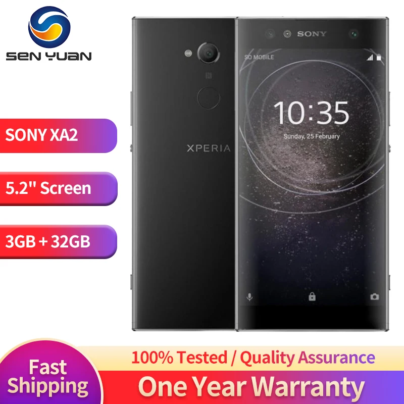 

Original Sony Xperia XA2 h3113 h4113 Mobile Phone Octa Core 5.2" 3GB RAM + 32GB ROM 23.0MP Camera 4G LTE Unlocked Smatphone