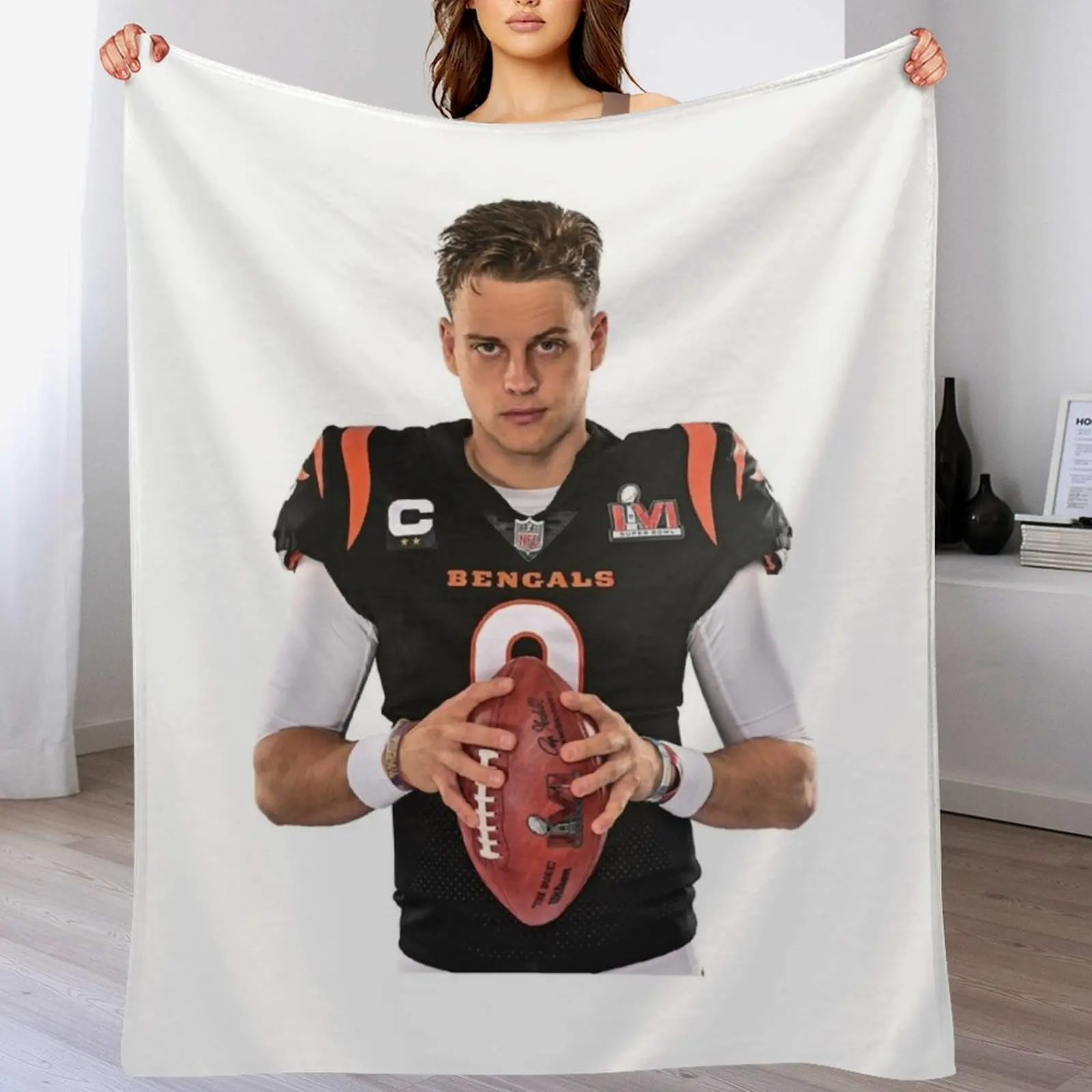 Natural Soccer League Overcome Yourself Joe Burrow Graphic Gift Throw Blanket Heavy Comforter anime Blankets