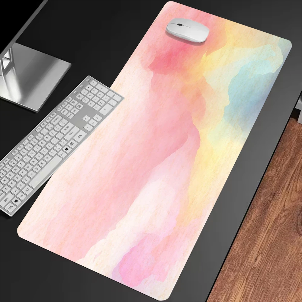 

Watercolor Pastel Gradient Desk Mat: Non-Slip Oversized XXL Mouse Pad for Office Writing Desk, Gaming & Dining Table Protection