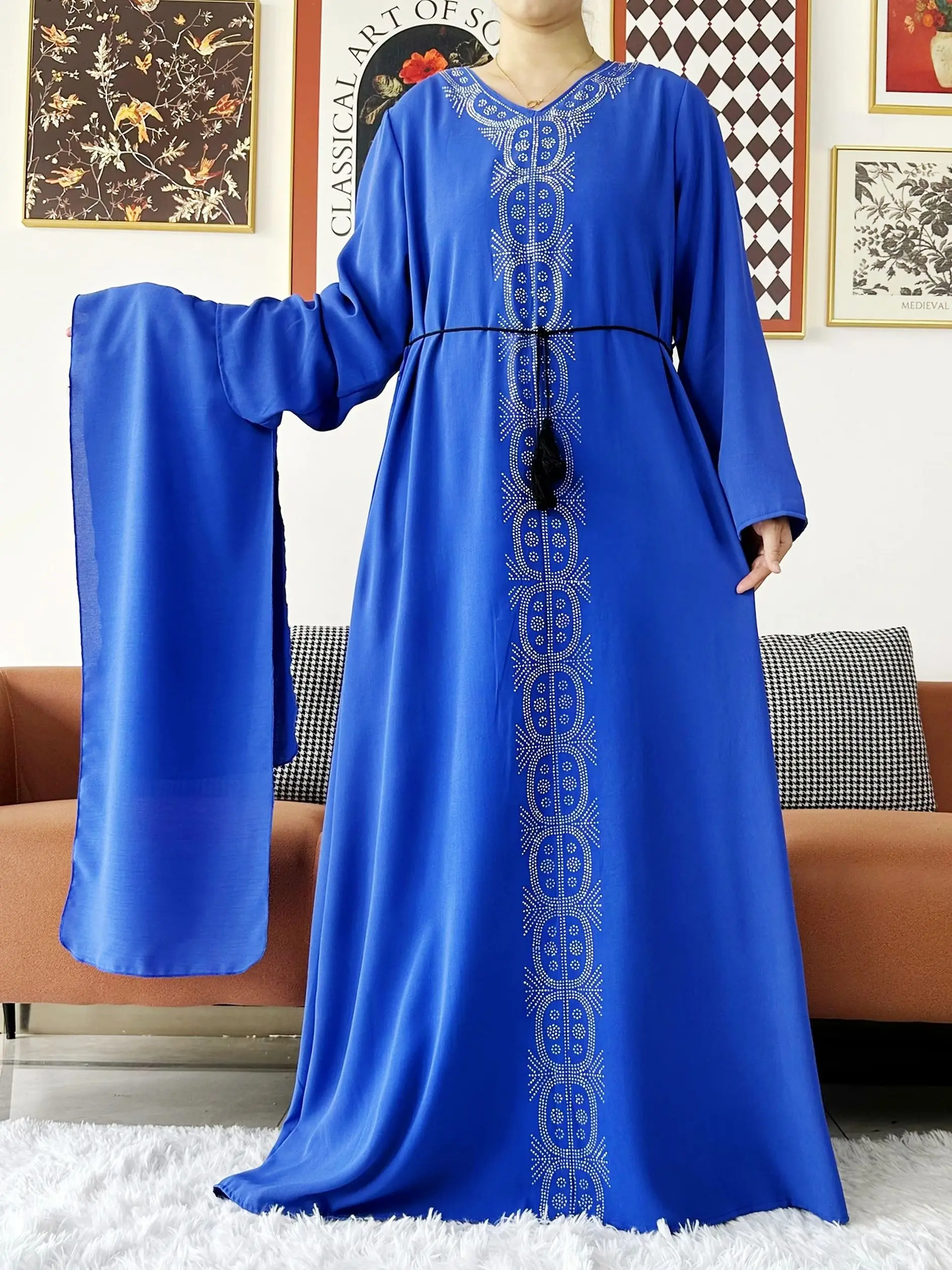 

Autumn Muslim Dress for Women Jalabiya Abaya Ramadan Long Dresses Abayas Woman Kimono Robe Moroccan Caftan Vestidos 2024