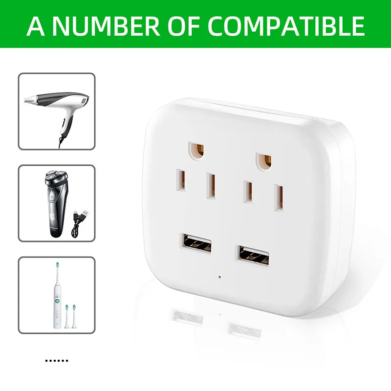 US Standard Conversion Plug Socket One Turn 2-hole USB  Multi-function For the United States Canada Mexico Cross-border