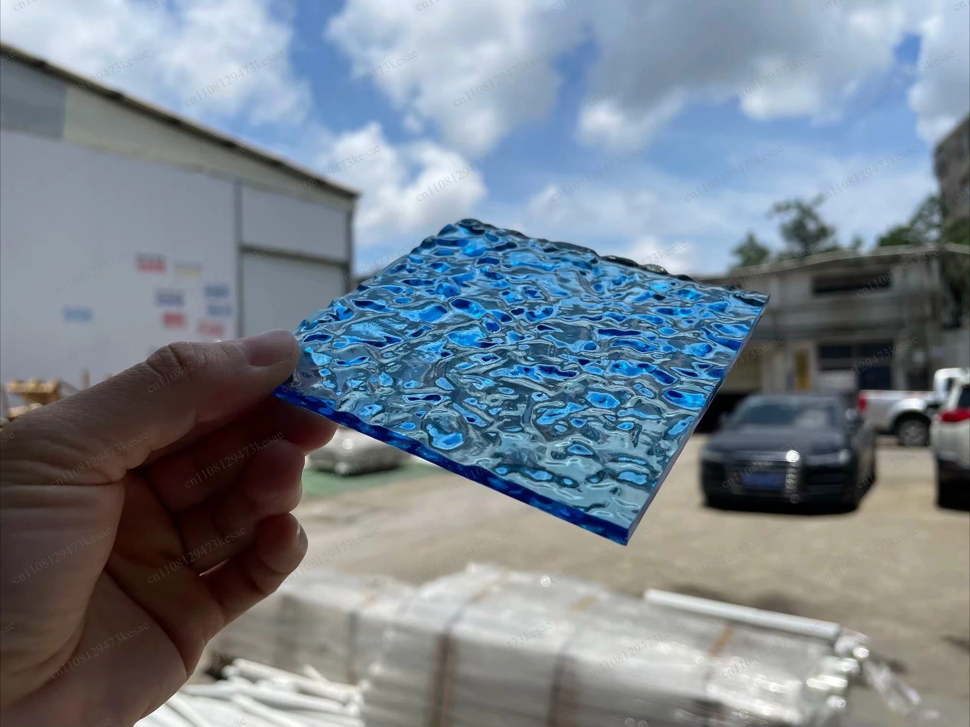 Dark Blue Wave Corrugated Acrylic Sheet, Plexiglass Plate for Painting, Display, Advertising Box and Wall Decoration