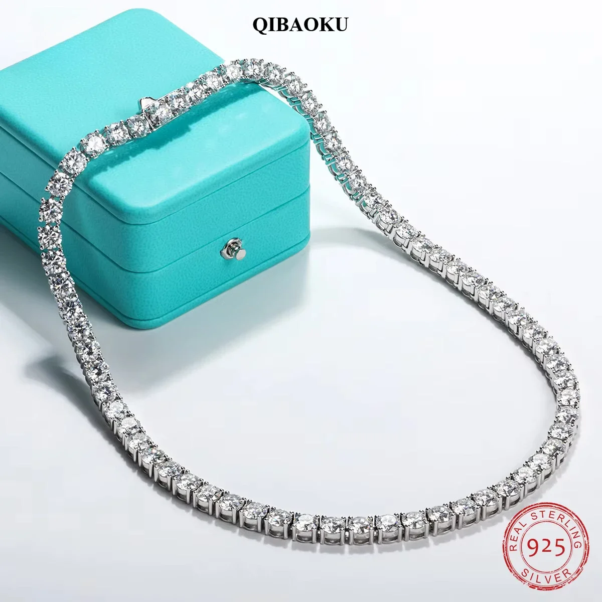 FCGJHW 6.5mm 66cttw D Moissanite Diamond Tennis Chain Necklace S925 Sterling Silver 18K Gold Plated Neckalces Jewelry 2026