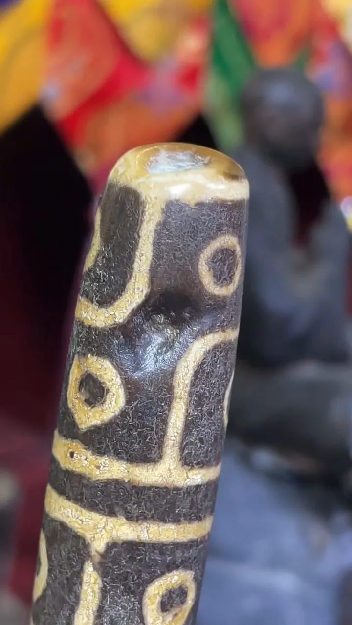 Tibetan Nepalese Himalayan Bead Ancient agate Old Dzi Talisman 12eye Bead Amulet