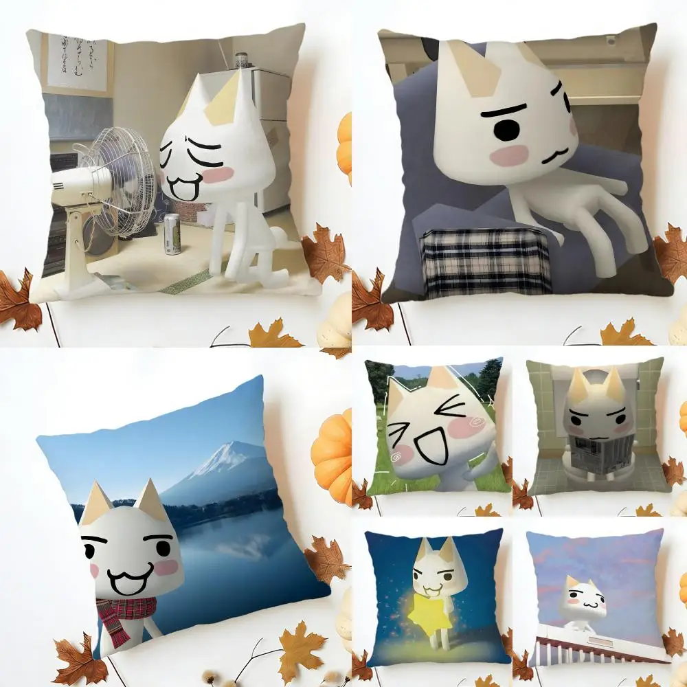 Toro Inoue Cushion Cover Washable Linen Pillowcase Soft  for Sofa Bed Cozy Home Room Decor