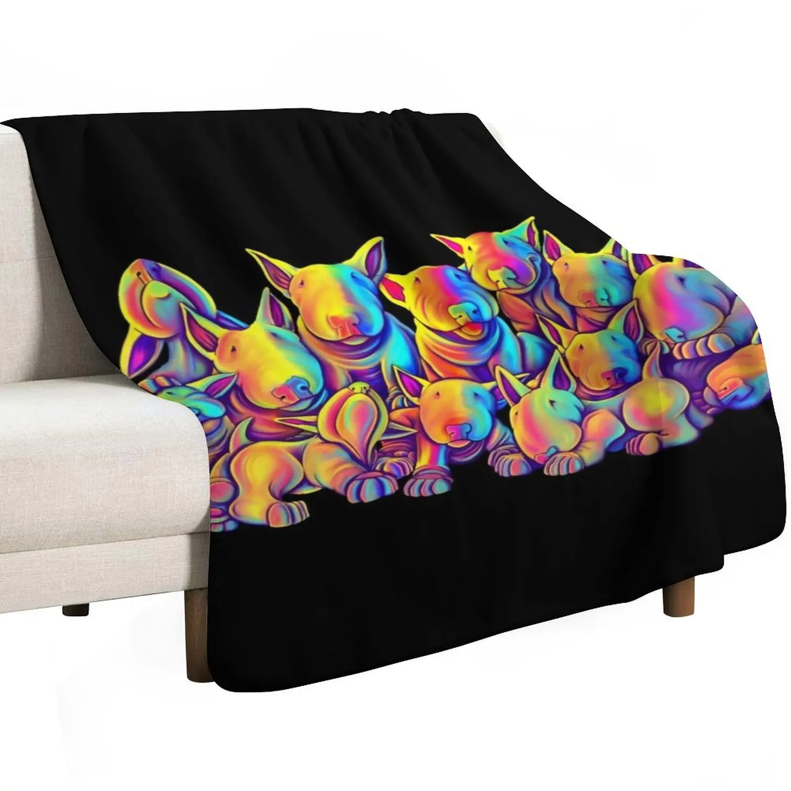 Group of Bullterriers Throw Blanket Fashion Sofas Single Custom Summer Picnic for babies Blankets