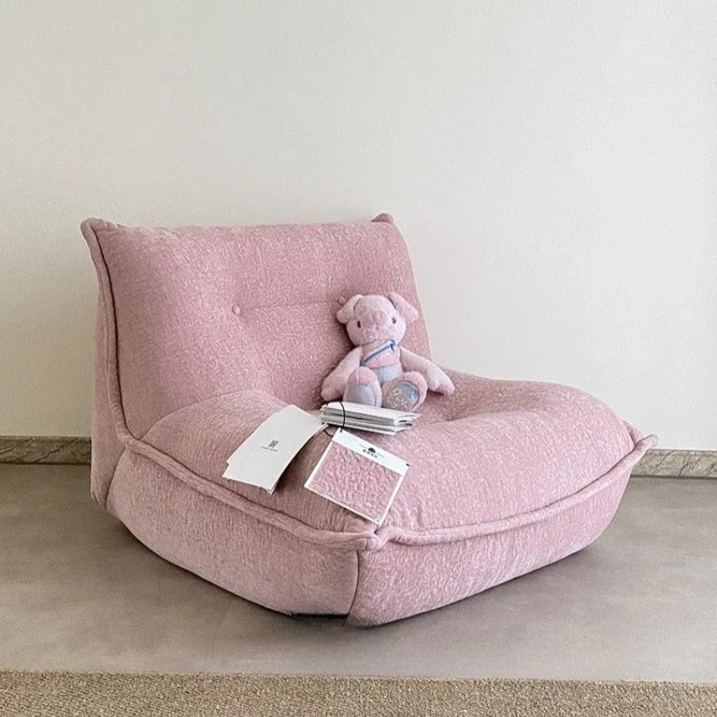 

Cottage single sofa cream wind modern simple caterpillar living room bedroom balcony lazy sofa chair