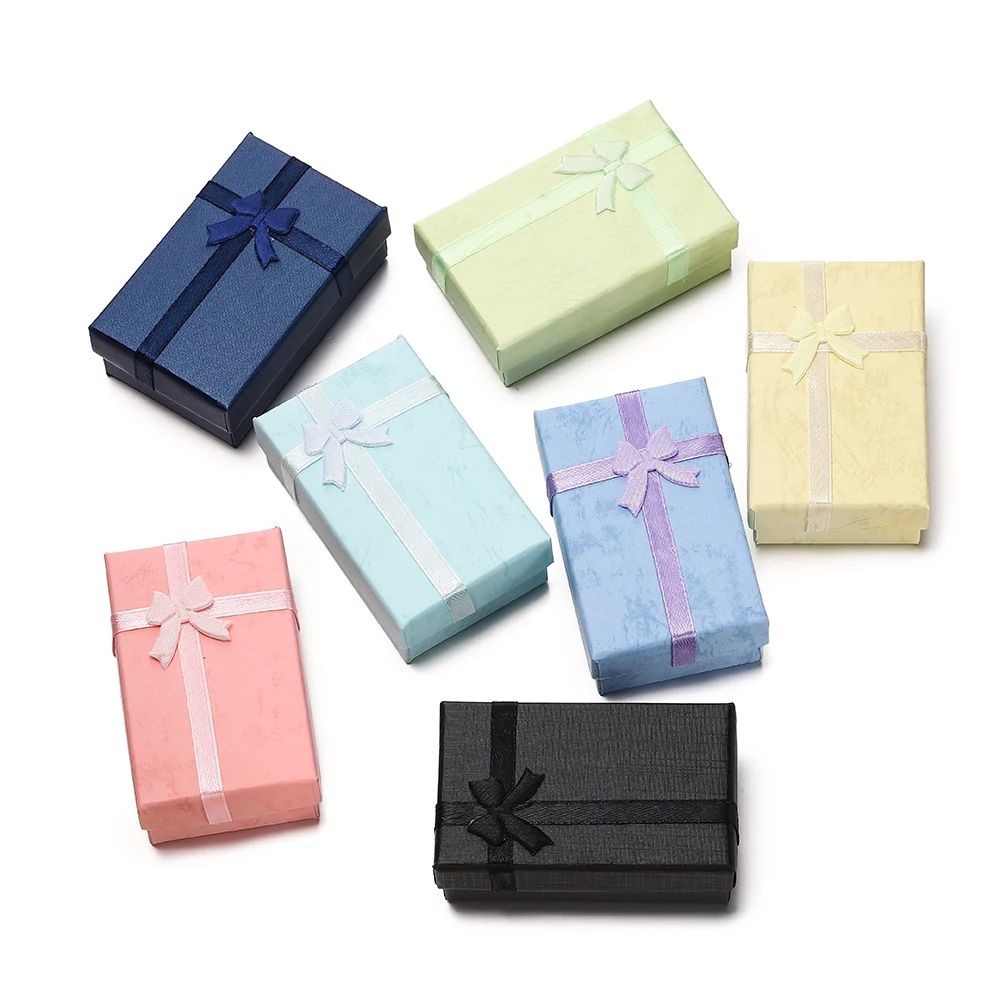 

1 шт., бумажная коробка разных размеров, цветные серьги, кольцо, ожерелье, коробка для хранения свадебного подарка, коробка для хранения ювелирных изделий