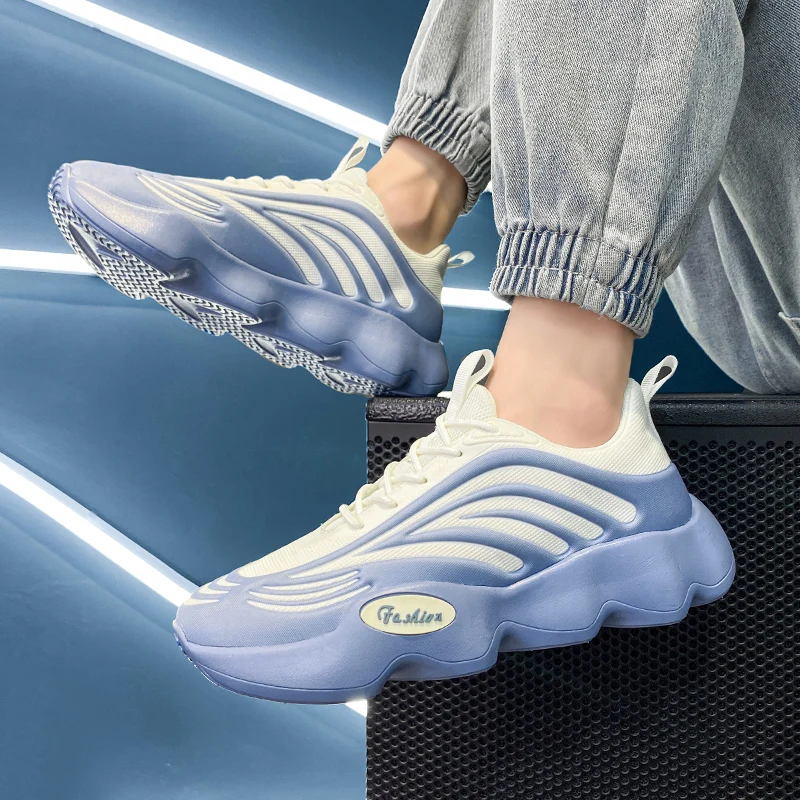 Sepatu Lari Pria Sepatu Jogging Sol Lembut Jalan Luar Ruangan Datar Bersirkulasi Jaring Sepatu Tenis Mewah Asli 2025 untuk Sneaker Pria