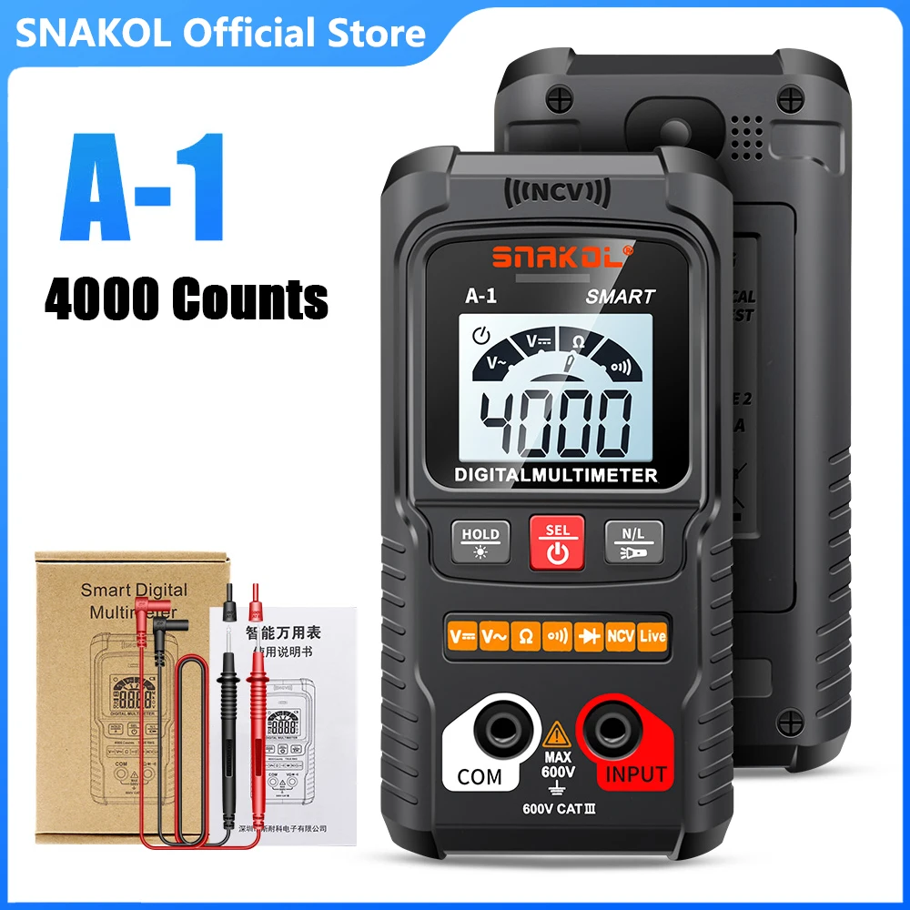 Profesional Digital Multimeter AC DC NCV Smart Multimeters Multimetro Ohm Voltage Meter Auto Range 600V Electrician Tester