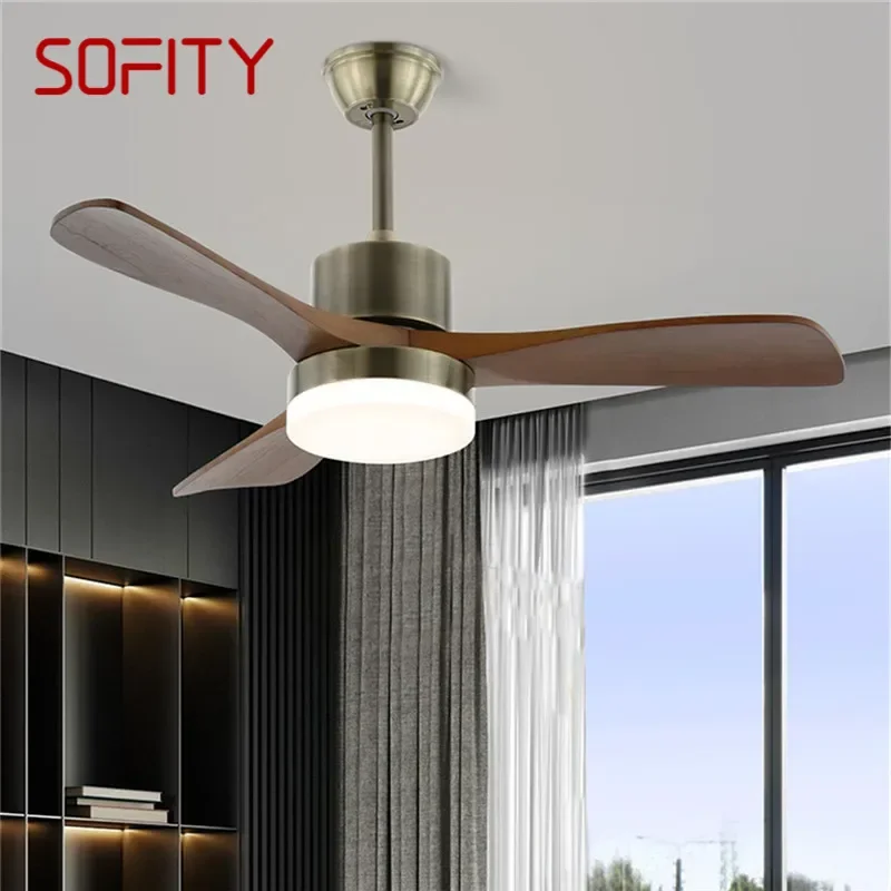 SOFITY Modern Fan Light Luxury Living Room Restaurant Bedroom Study LED Ceiling Fan Light Remote Electric Fan Light