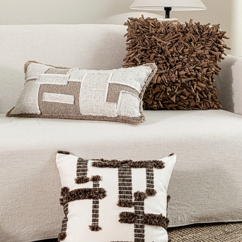 30X60/45X45/50X50CM Woven Texture Throw Pillow Cover Light Luxury Stamping Waist Cushion Cover Decor Home Decorative Pillowcase